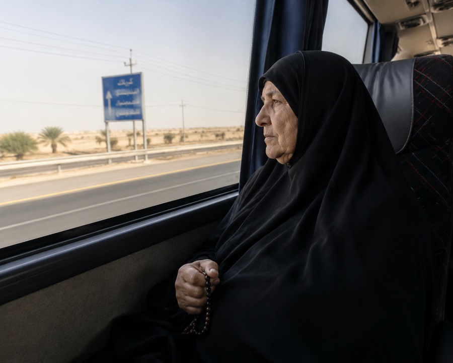 زائران سالمند در مسیر زیارتی