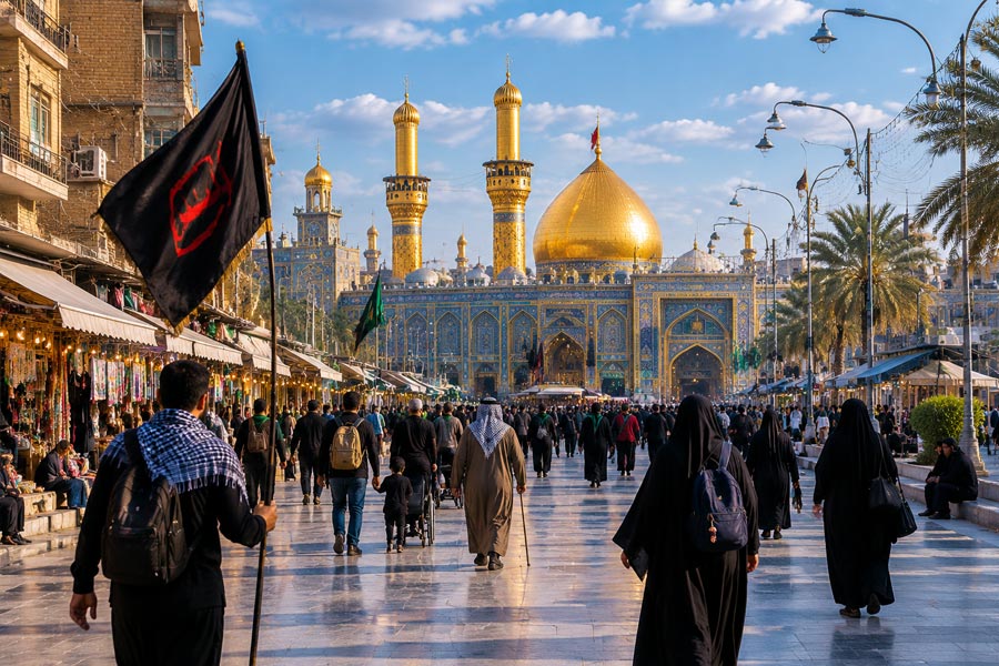 زائران در بین الحرمین
