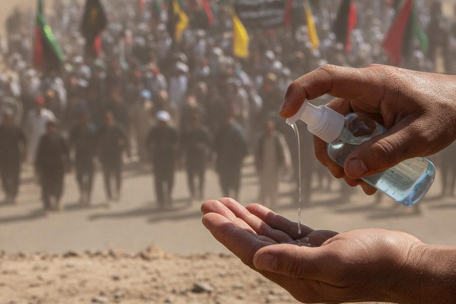 استفاده از ماسک در جمعیت کربلا