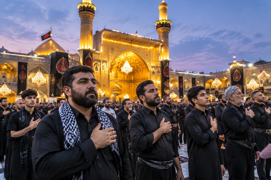 قرائت اذن دخول توسط خادم و عزاداران