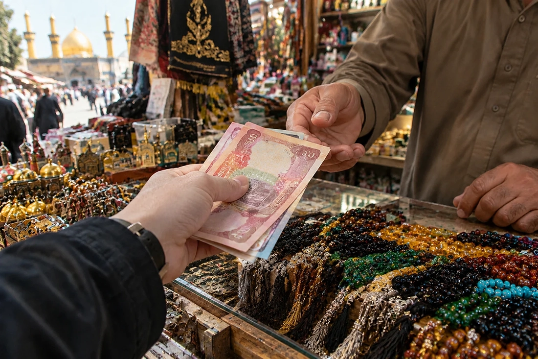 کیف پول مسافرتی و اسکناس